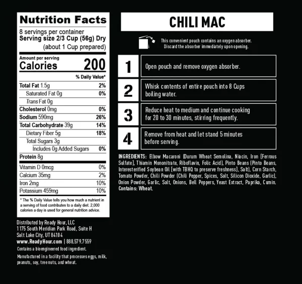 Ingredienser Chili Mac